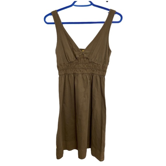 Lole Kaki Smocked V Neck Dress - Picture 2 of 7